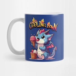 Cute dragon cooling down with ice cream Mug